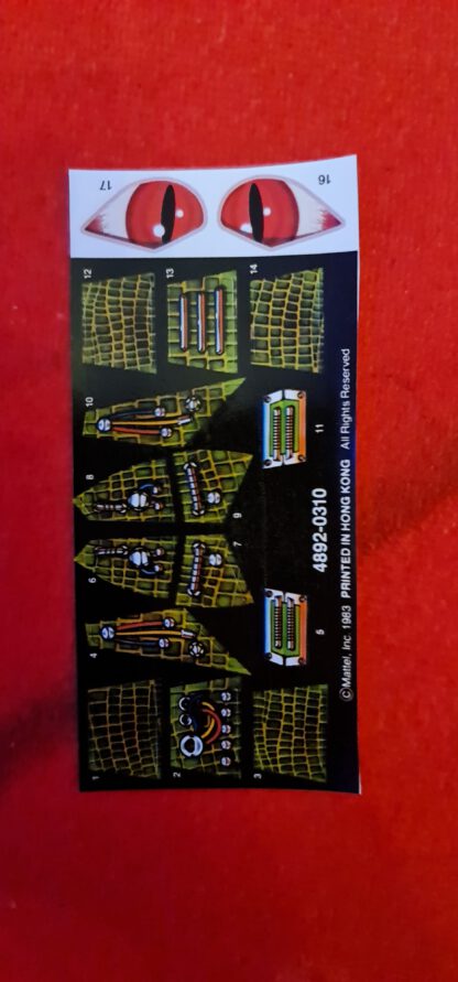 Motu masters of the universe Zubehör Er-man Ersatz Aufkleber  Rotron Repro