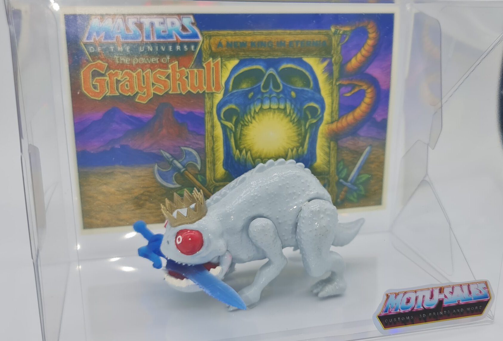 Masters of the universe motu Costum KING MOATY auf Karte in BOX, Backcard limitiert auf 10 Stück