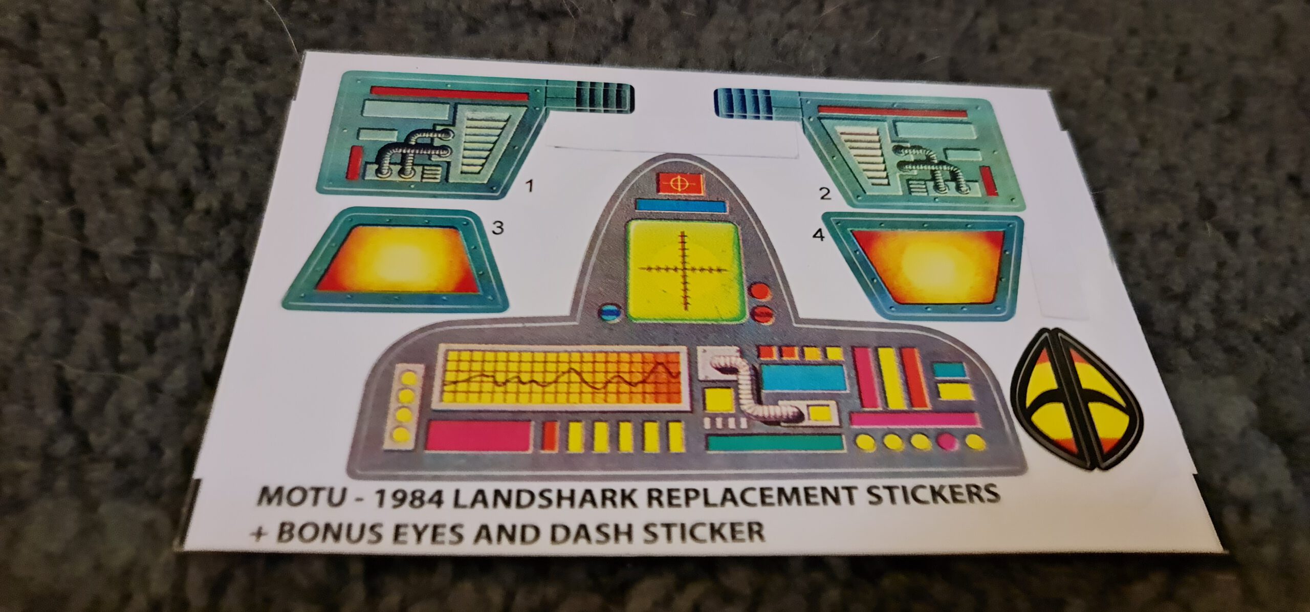 Motu Masters Zubehör Er-man Ersatz Aufkleber Set Fahrzeug Land Shark